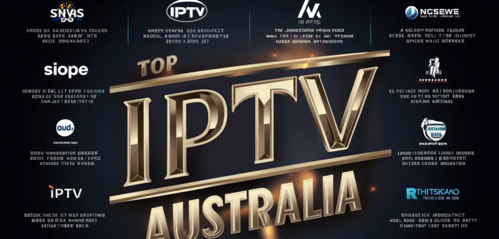A captivating review image showcasing the top Internet Protocol TV (IPTV) providers in Australia. The image features various logos of popular IPTV services, each accompanied by a brief description highlighting the key features and benefits of each provider. The overall design of the image is sleek and modern, with a touch of sophistication to appeal to discerning viewers.