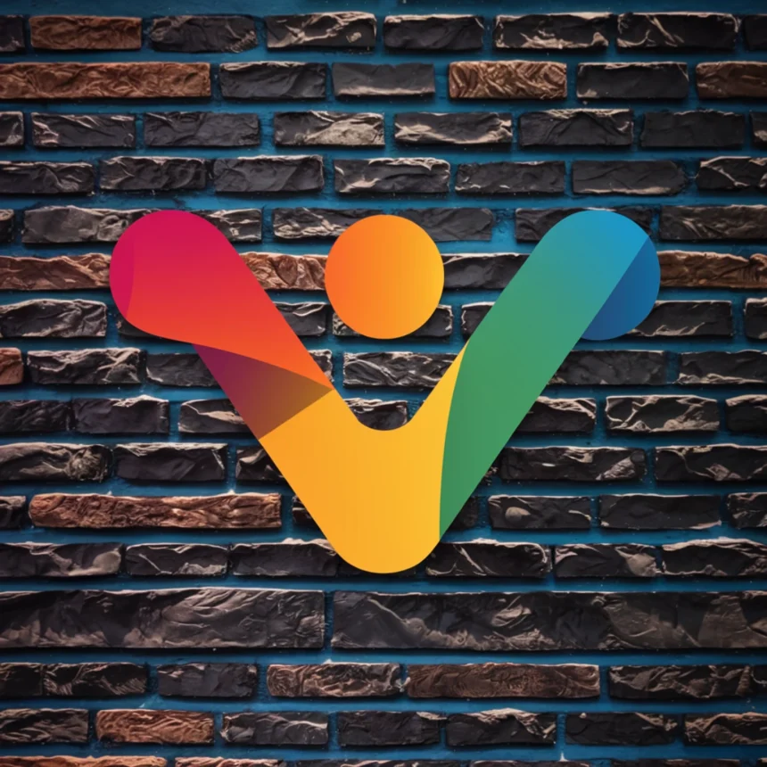 A colorful logo of a streaming platform with a human-like figure made of gradients in red, orange, yellow, green, and blue colors. The logo is placed in front of a brick wall background ,How to Install and Set Up TiviMate IPTV Player on FireStick and Android TV in 2025